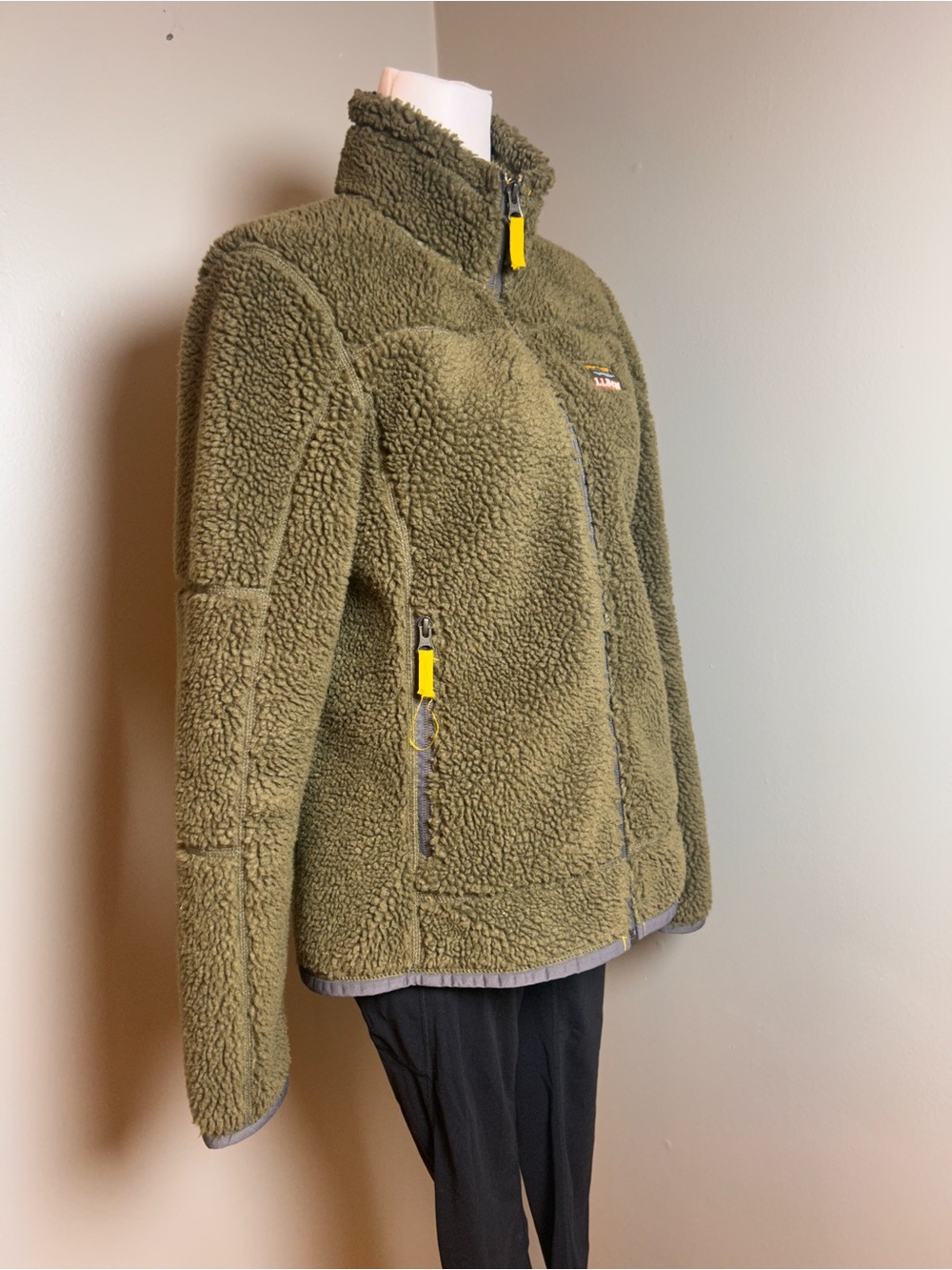 L.L. Bean Olive Green Teddy Fleece Jacket XXS - Picture 11 of 15